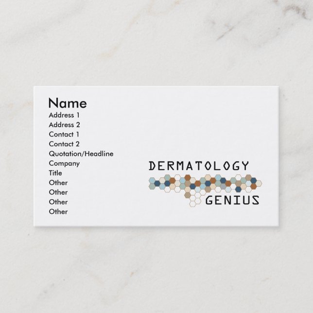 Dermatology Genius Business Card (Front)