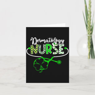 Dermatology Nurse Stethoscope Shamrock St Patricks Card