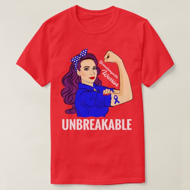 Dermatomyositis Awareness DM Warrior Unbreakable T-Shirt (Design Front)