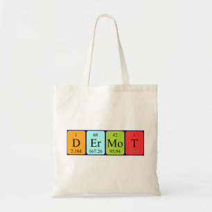 Dermot periodic table name tote bag