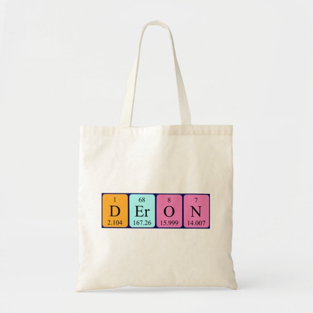 Deron periodic table name tote bag (Front)