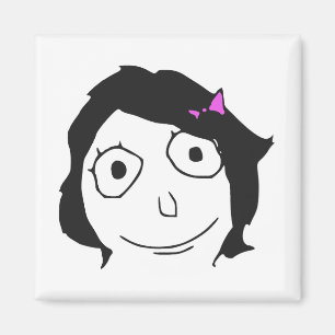 Derpina Black Hair Brunette Rage Face Meme Magnet