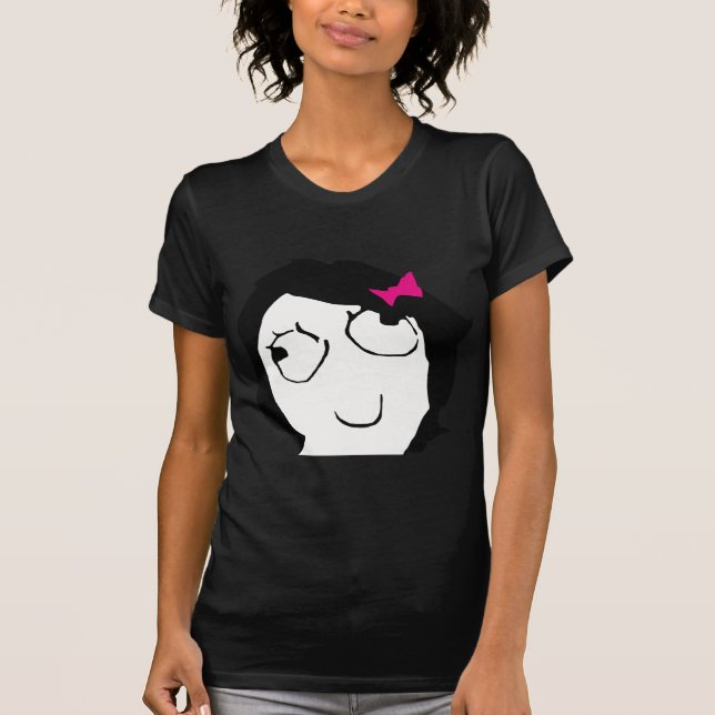Derpina - black hair, pink ribbon T-Shirt (Front)