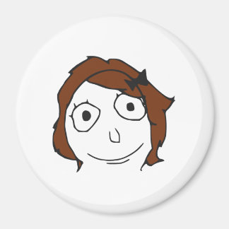 Derpina Brown Hair Rage Face Meme Magnet