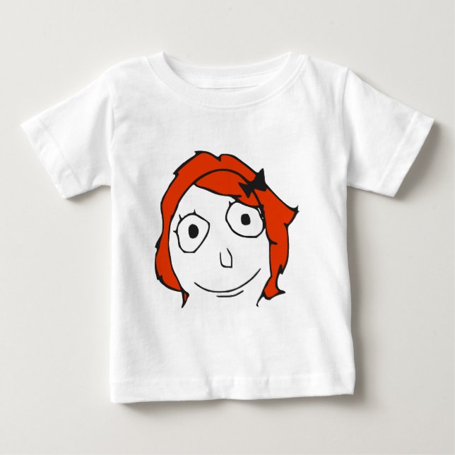 Derpina Red Hair Rage Face Meme Baby T-Shirt (Front)
