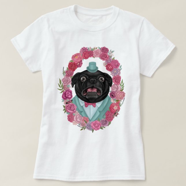 Derpy Black Pug in Top Hat (Design Front)
