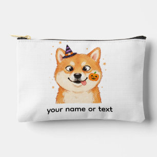 Derpy Shiba Inu Halloween Pumpkin Accessory Pouch