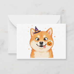 Derpy Shiba Inu Halloween Pumpkin Card