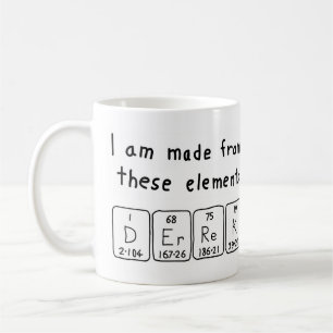 Derrek periodic table name mug