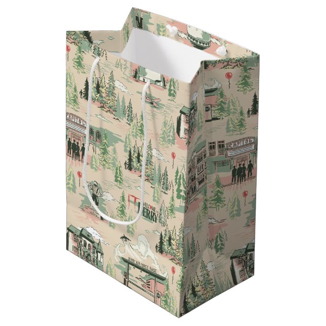 Derry Locations Pattern Medium Gift Bag (Front Angled)