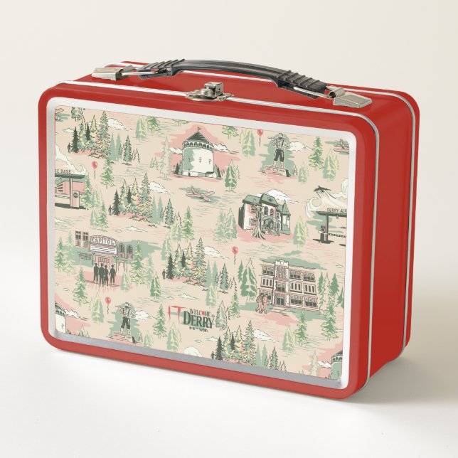 Derry Locations Pattern Metal Lunch Box (Front)