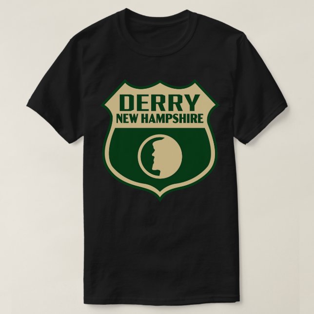 Derry New Hampshire Retro Shield Tan T-Shirt (Design Front)