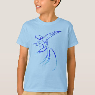 Dervish Calligraphy Style Blue Hue Vector Art T-Shirt