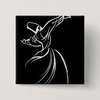 Dervish Line Drawing Calligrapy Style In White