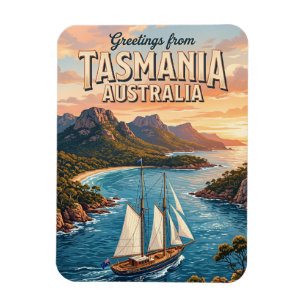 Derwent River Sailing Scene Australia Magnet