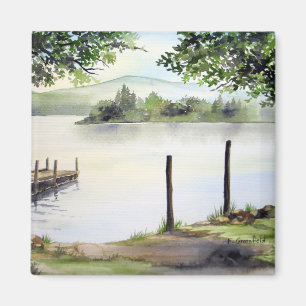 Derwent Water Keswick England Watercolor Painting Magnet