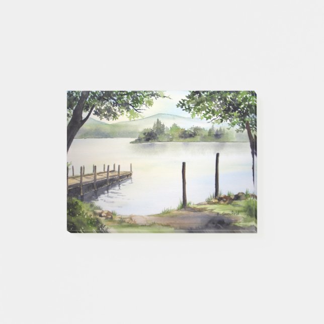 Derwent Water Keswick England Watercolor Painting Post-it Notes (Front)