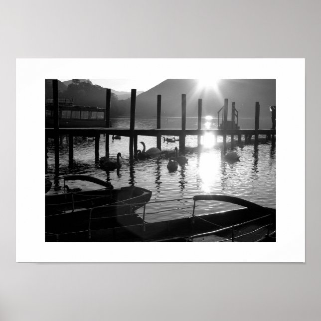 Derwentwater Foreshore at Dusk: Lake District Poster (Front)