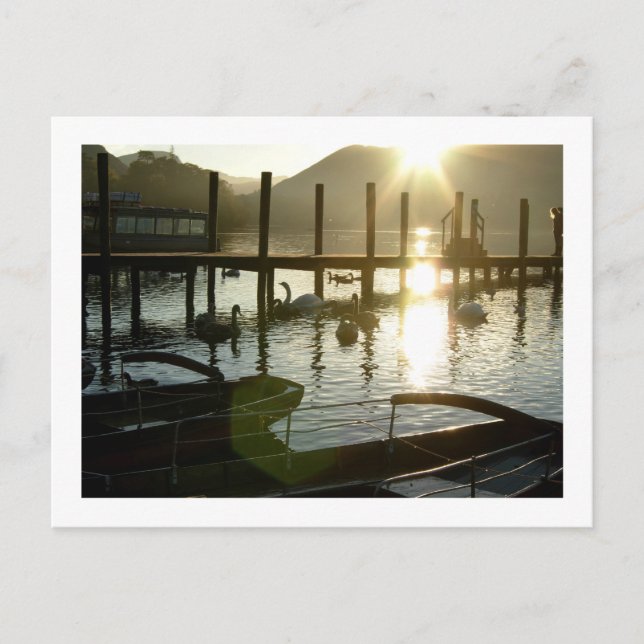Derwentwater Foreshore at Dusk Postcard (Front)