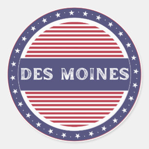 Des Moines City Pride Emblem – American Identity Classic Round Sticker