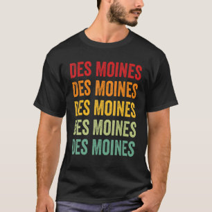 Des Moines County Iowa Rainbow Text Design T-Shirt