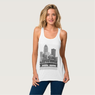 Des Moines in b&w T-Shirt Singlet