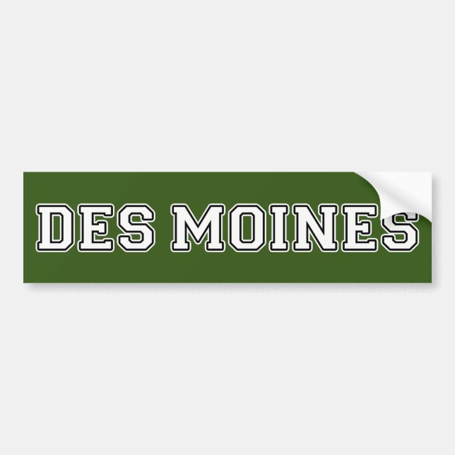 Des Moines Iowa Bumper Sticker (Front)