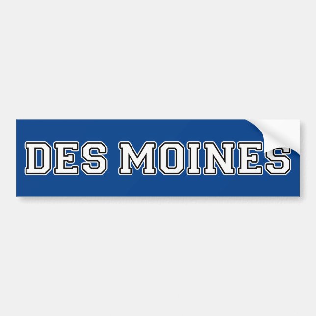 Des Moines Iowa Bumper Sticker (Front)
