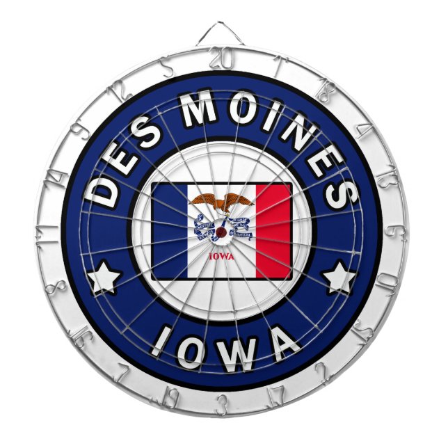 Des Moines Iowa Dartboard (Front)