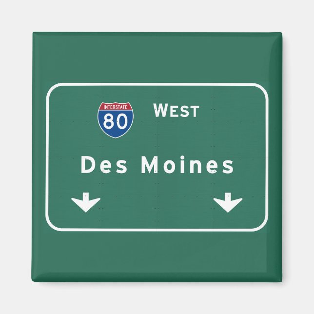 Des Moines Iowa ia Interstate Highway Freeway : Magnet (Front)