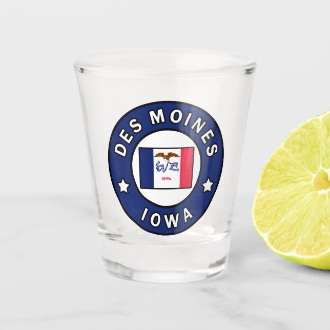 Des Moines Iowa Shot Glass (Front)