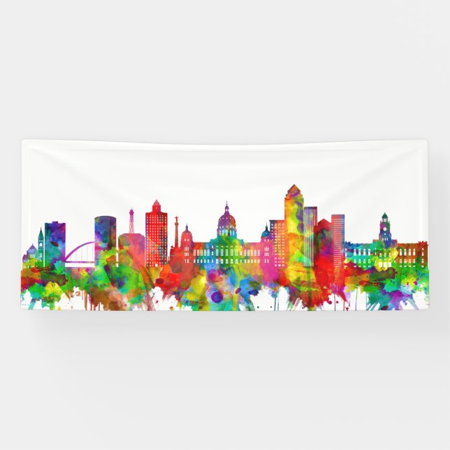 Des Moines Iowa Skyline Banner (Horizontal)
