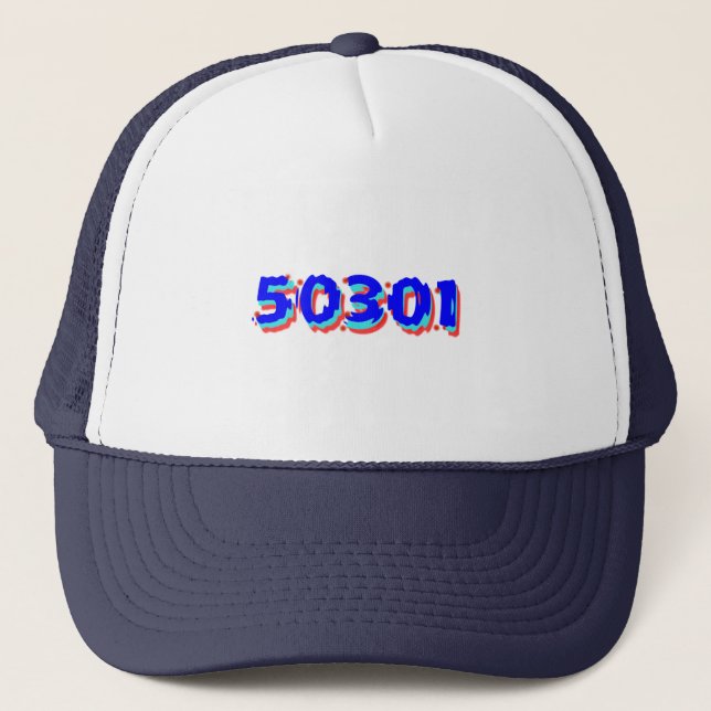 Des Moines Iowa Zip Code Trucker Hat, 50301 Hat (Front)
