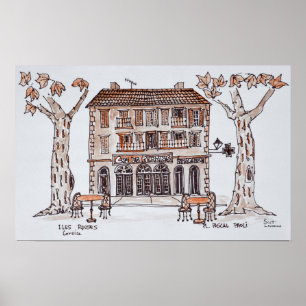 des platens, Place Paoli,   L'Ile Rousse, Corsica Poster