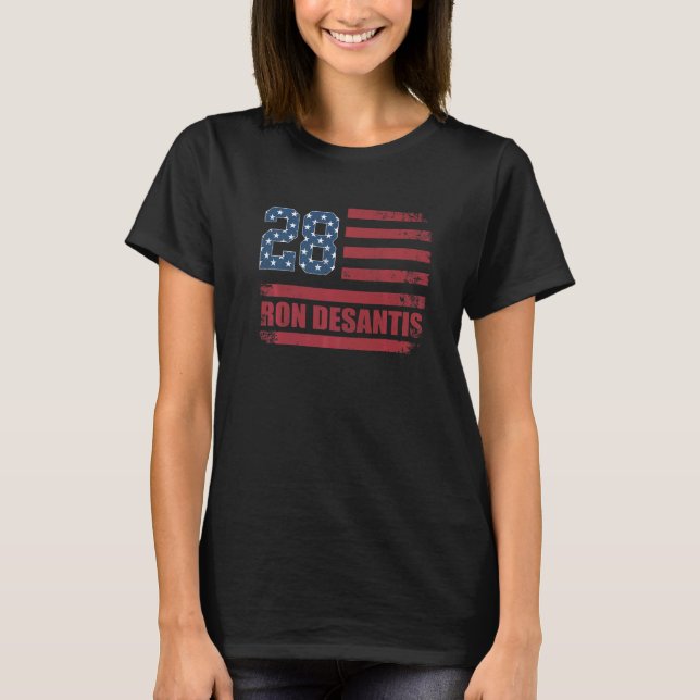 Desantis 2028 American Flag USA Flag  3 T-Shirt (Front)