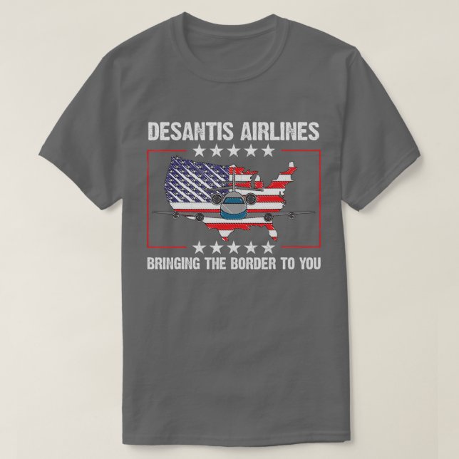 Desantis Airlines Bringing the Border to You Retro T-Shirt (Design Front)