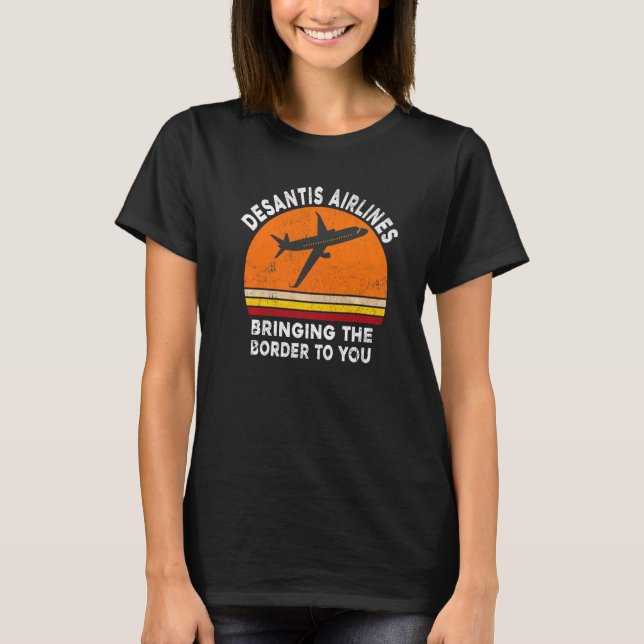 DeSantis Airlines Tee Funny Political Meme Vintage (Front)