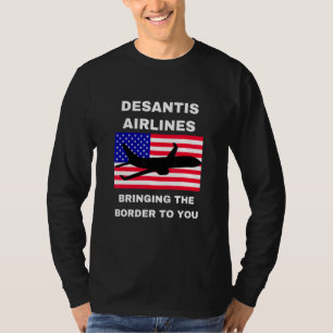 DeSantis Airlines USA Flag Politician Meme T-Shirt