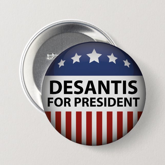 DeSantis For President 7.5 Cm Round Badge (Front & Back)