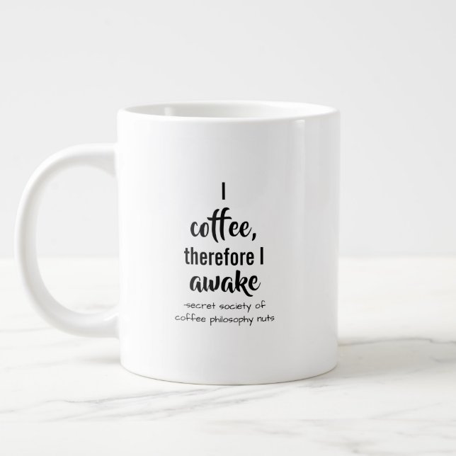 Descartes Coffee Philosophy Twist Large Coffee Mug (Left)