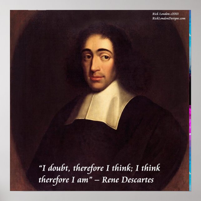 Descartes "I think therefore I am" Quote Poster (Front)