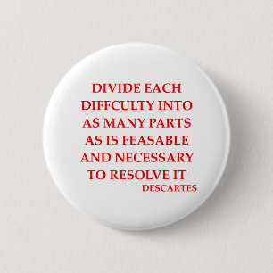 DESCARTES quote 6 Cm Round Badge