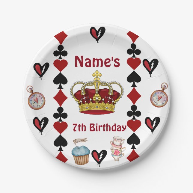 descendants rise of red birthday party plates (Front)