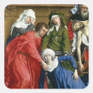 Descent from the Cross, c.1435 Square Sticker