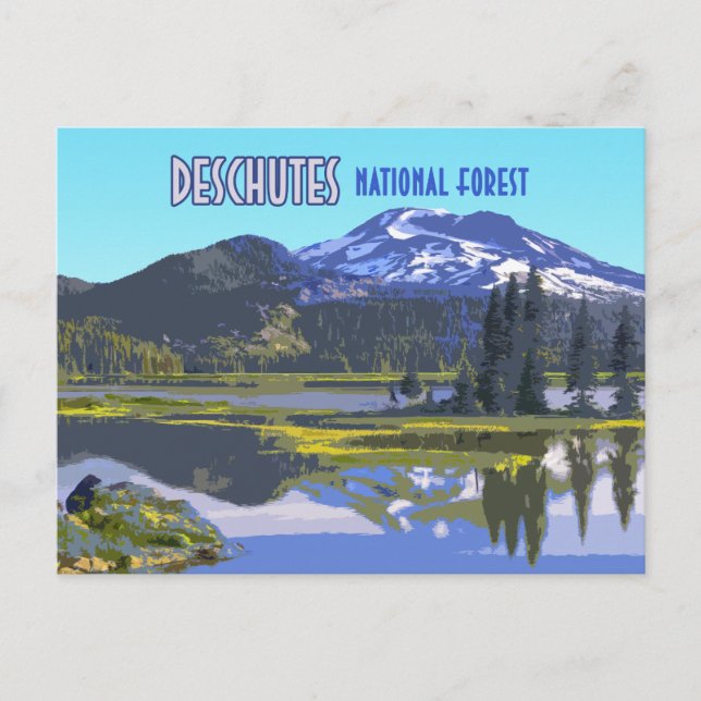 Deschutes National Forest Oregon Vintage Postcard (Front)