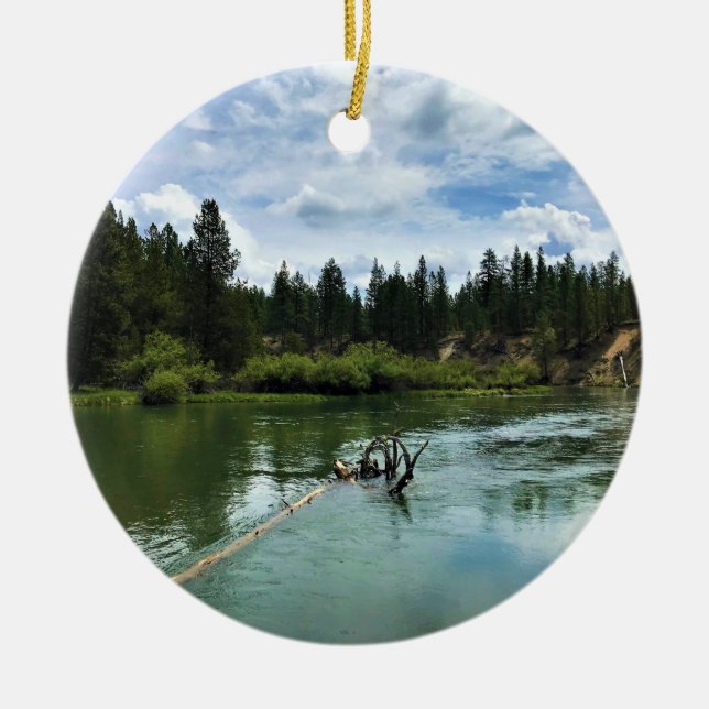 Deschutes River, Oregon Ceramic Tree Decoration (Front)