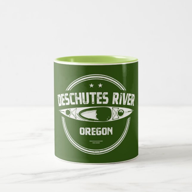 Deschutes River, Oregon Two-Tone Coffee Mug (Center)