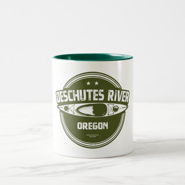 Deschutes River, Oregon Two-Tone Coffee Mug (Center)