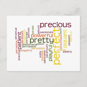 Describe yourself With Adjectives - P Postcard