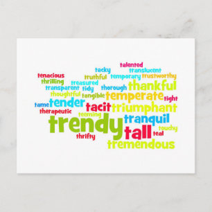 Describe yourself With Adjectives - T Postcard